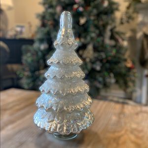 Silver-colored glass Christmas Tree
